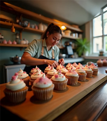 Atelier de p&acirc;tisserie pour entreprise dans le Loiret, activit&eacute; de team building autour de la cr&eacute;ation de p&acirc;tisseries.